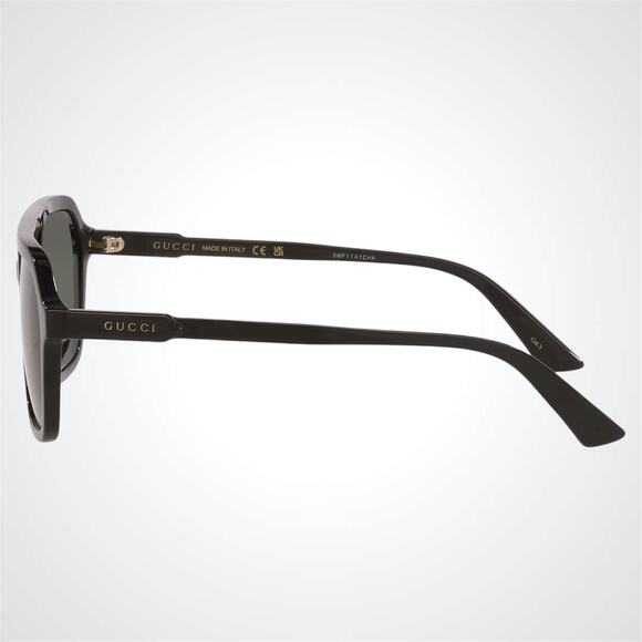 NEW GUCCI Sunglasses Aviator Pilot Black Gold Logo Gray Lens 57-18-145mm Gucci - Picture 3 of 6